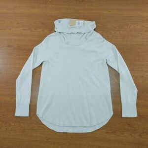 Cyrus Womens Cowl Neck Sweater Grey‎ Goose Raglan Sleeve High Low Hem Size M